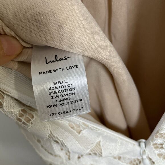 Lulus Amora White Lace Jumpsuit Women's Wide Leg Size Small Party Coctel - Picture 9 of 10